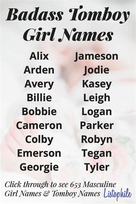 tomboy girl names|tomboy girl names for badass.